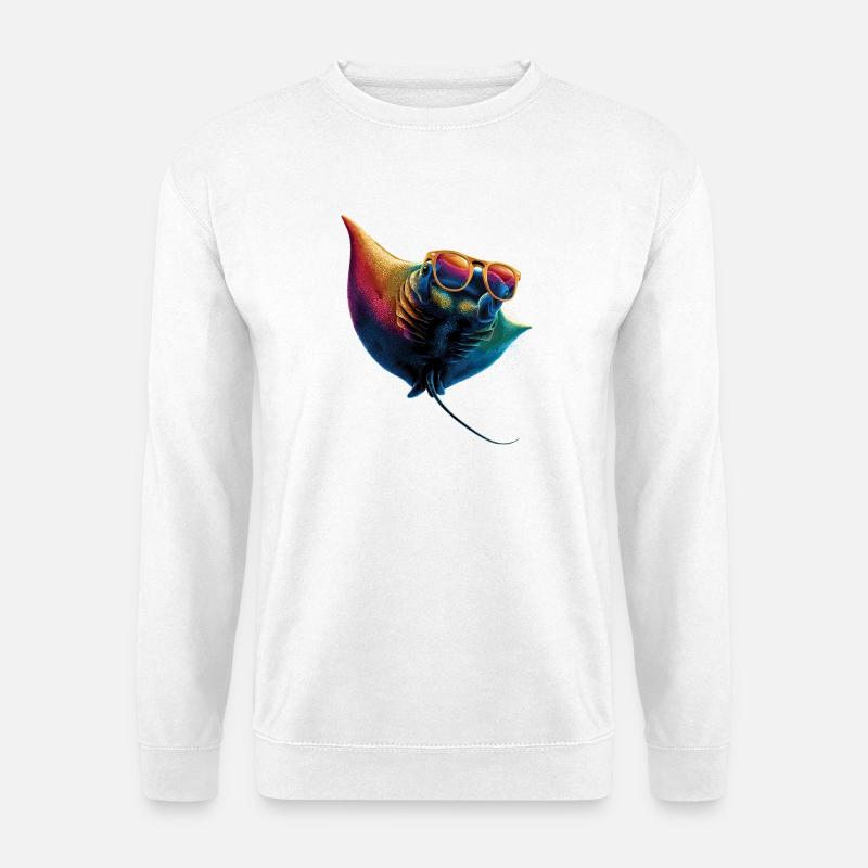 Manta Rochen Teufelsrochen Stachelrochen Taucher - Unisex Pullover - Weiß