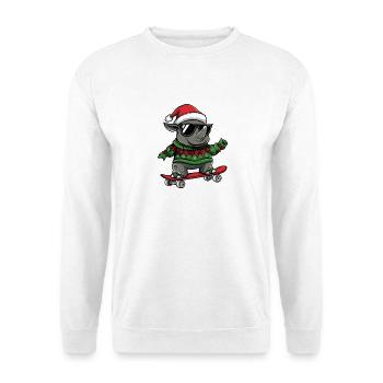 Rhinocéros Noël drôle - Sweat-shirt Unisexe - blanc - Devant