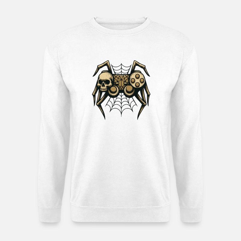 Skull Spider with Controller - Unisex Sweatshirt - white