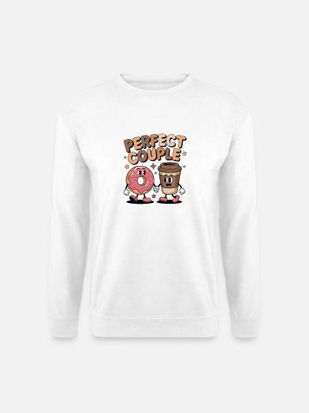 Perfect Couple Coffee and Donut Duo - Unisex Pullover - Weiß