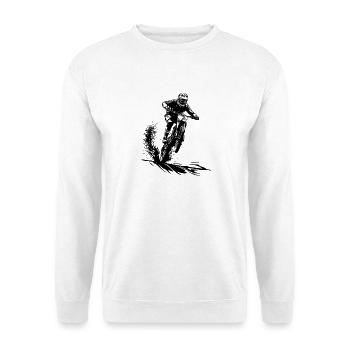 Energische Mountainbike-Radfahrer-Kunst - Unisex Pullover - Weiß - Vorne