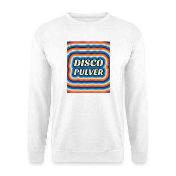 Disco Pulver Retro Logo - Unisex Pullover - Weiß - Vorne - Alina (178cm) & Michal (187cm)
