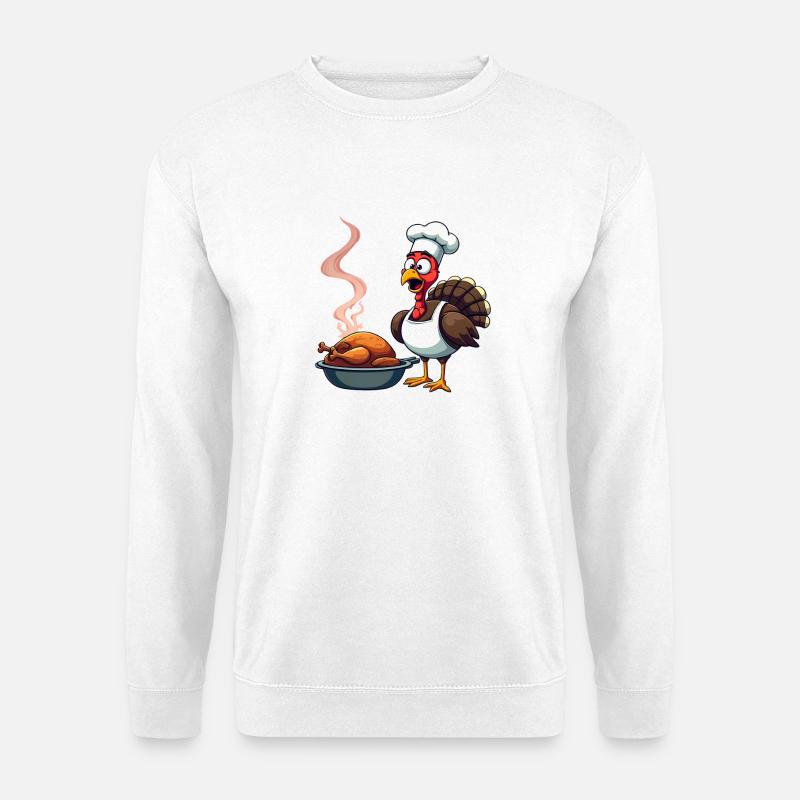 Cuisinier de dinde de Thanksgiving - Sweat-shirt Unisexe - blanc