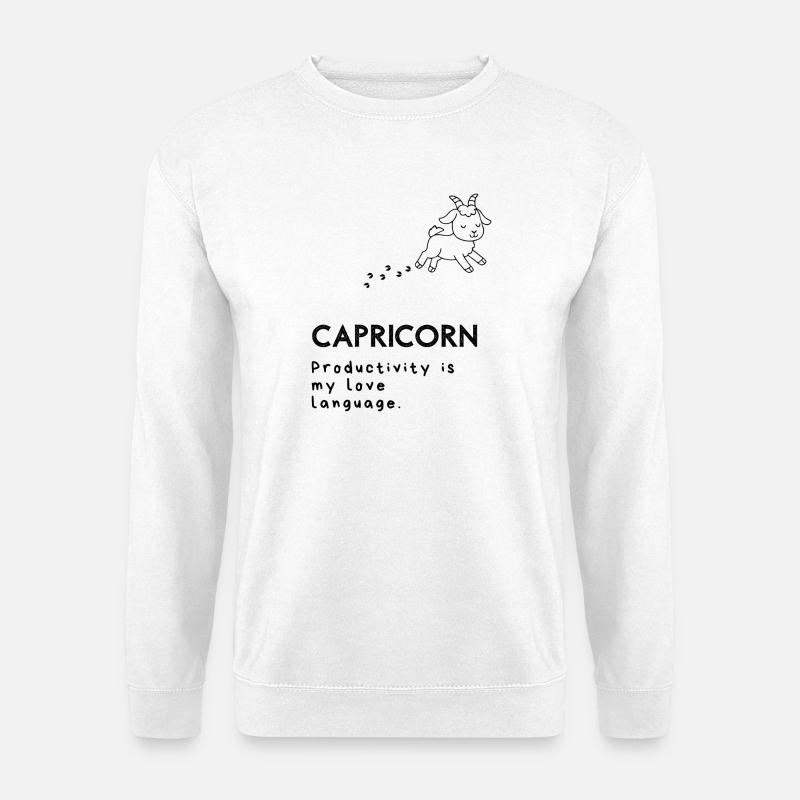 Niedlicher Steinbock-Cartoon – überarbeitete Ziege - Unisex Pullover - Weiß