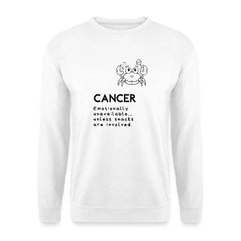 Niedlicher Krebs-Cartoon – Snack-Therapeut - Unisex Pullover - Weiß - Vorne