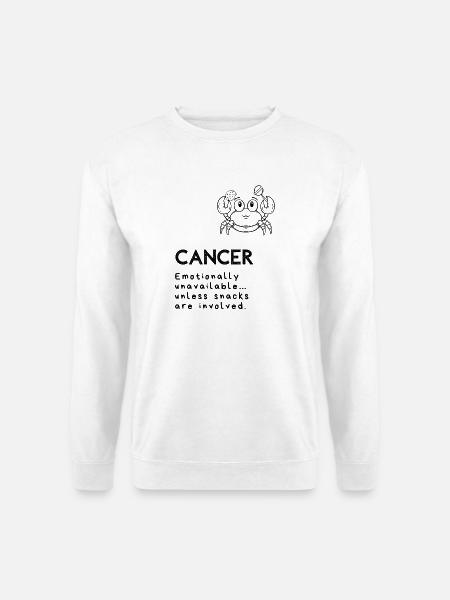 Niedlicher Krebs-Cartoon – Snack-Therapeut - Unisex Pullover - Weiß