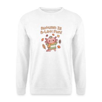 Cute Axolotl Autumn Is A Lotl Fun Fall Leaves - Unisex Sweatshirt - white - Front