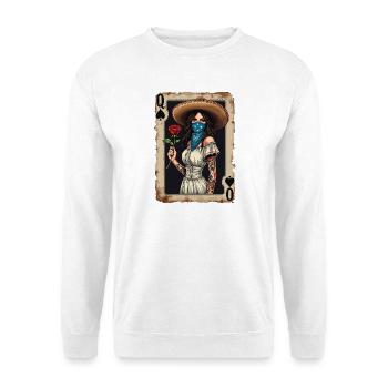 Mariachi Queen mit Rose - Unisex Pullover - Weiß - Vorne