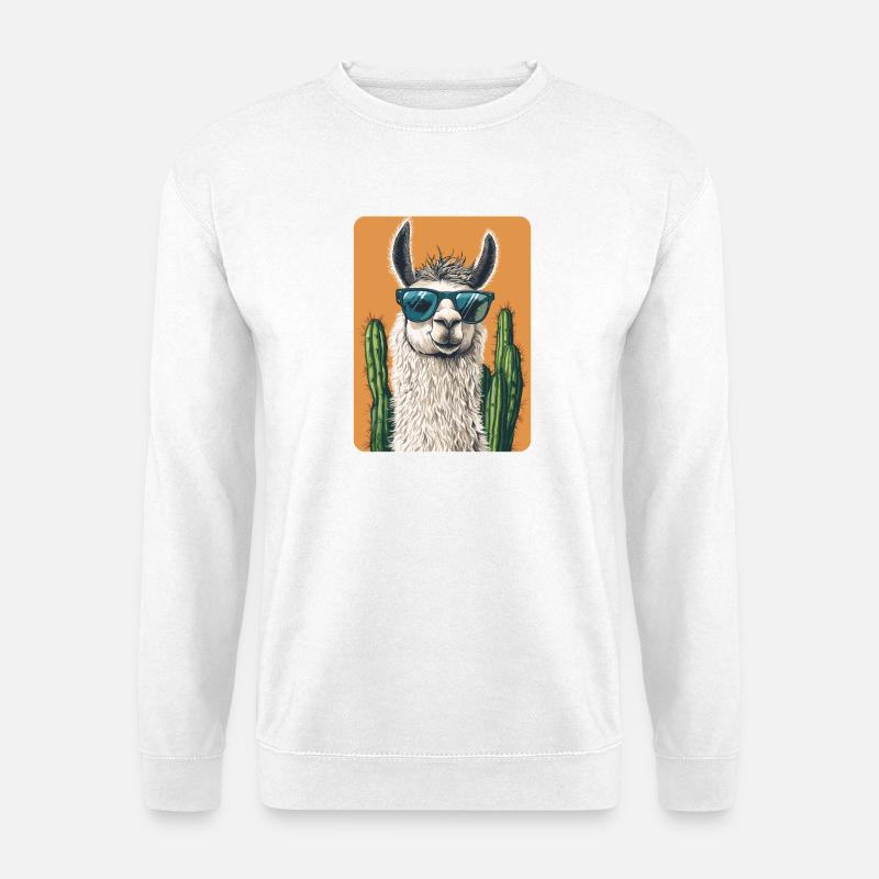 Lama - Unisex Pullover - Weiß
