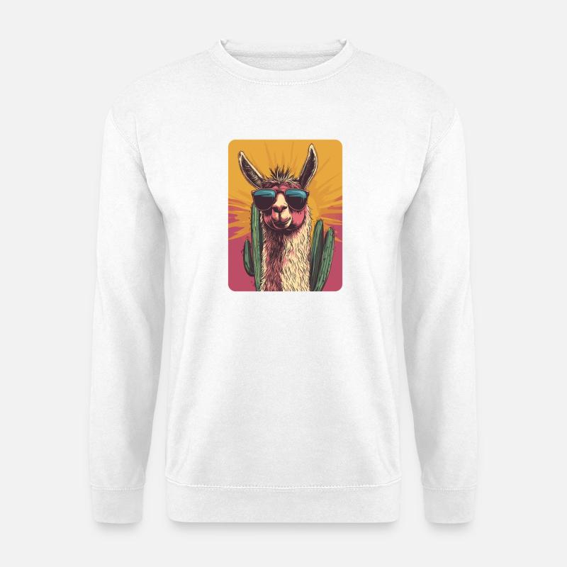 Lama - Unisex Pullover - Weiß