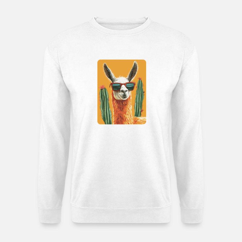 Lama - Unisex Pullover - Weiß