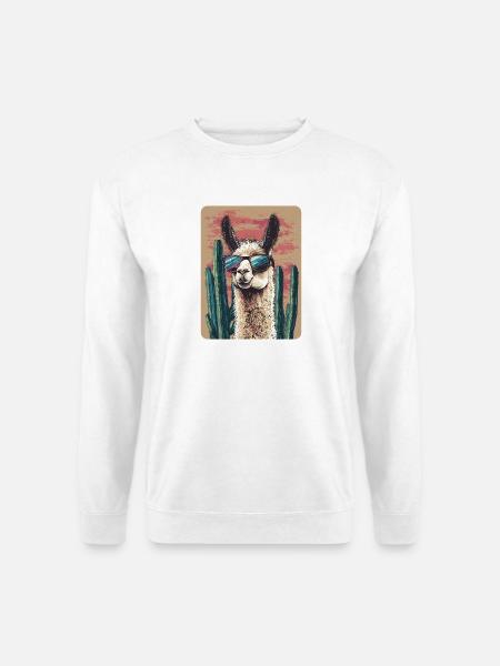 Lama - Unisex Pullover - Weiß