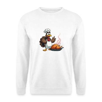 Cuisinier de dinde de Thanksgiving - Sweat-shirt Unisexe - blanc - Devant