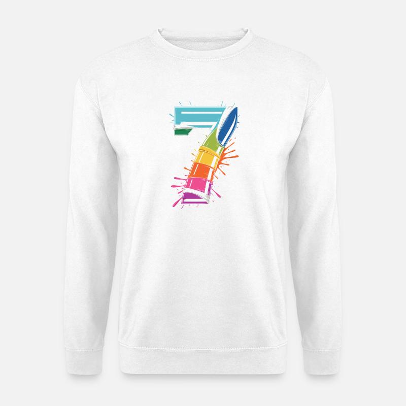 Rainbow7 Splash Design - Unisex Sweatshirt - white