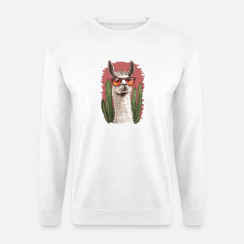 Lama - Unisex Pullover - Weiß