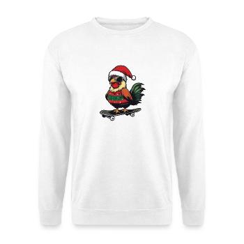 Coq Noël Drôle - Sweat-shirt Unisexe - blanc - Devant