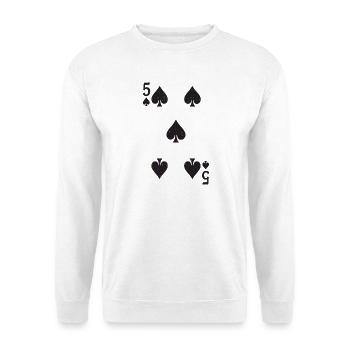 Playing Cards Silhouettes Pattern 5 Spades - Unisex Sweatshirt - white - Front