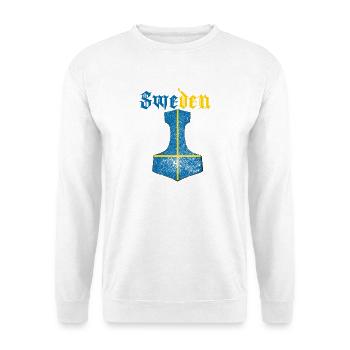 Drapeau de la Suède – Mjölnir Thorhammer Design - Sweat-shirt Unisexe - blanc - Devant