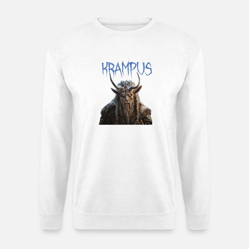 Krampus – düsteres Alpen-Design, Brauchtum - Unisex Pullover - Weiß