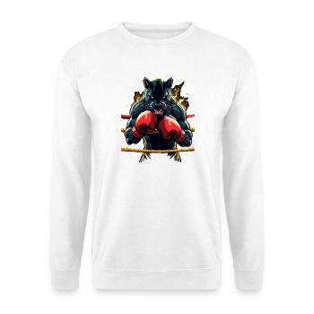 Fighting panther in the boxing ring - Unisex Sweatshirt - white - Front