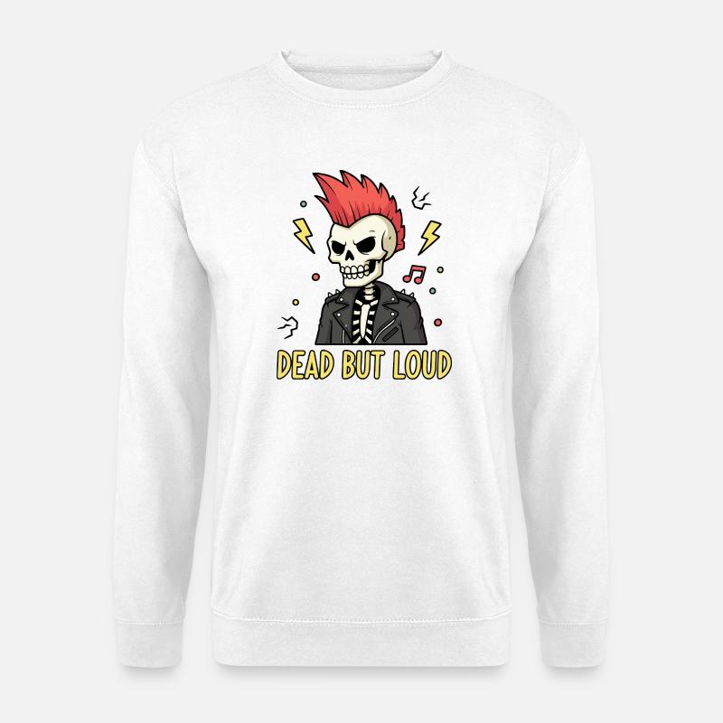 Tot aber Laut Punk-Skelett - Unisex Pullover - Weiß