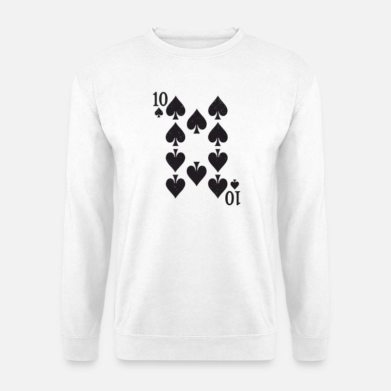 Zehn Pik Karte - Unisex Pullover - Weiß