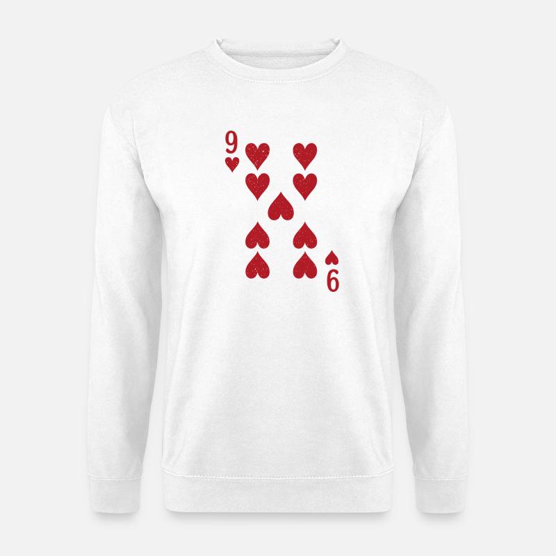 Neun Herz Karte - Unisex Pullover - Weiß