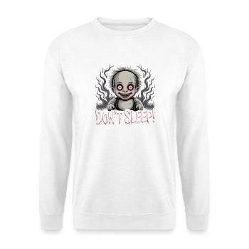 Poupée effrayante Ne dort pas - Sweat-shirt Unisexe - blanc - Devant