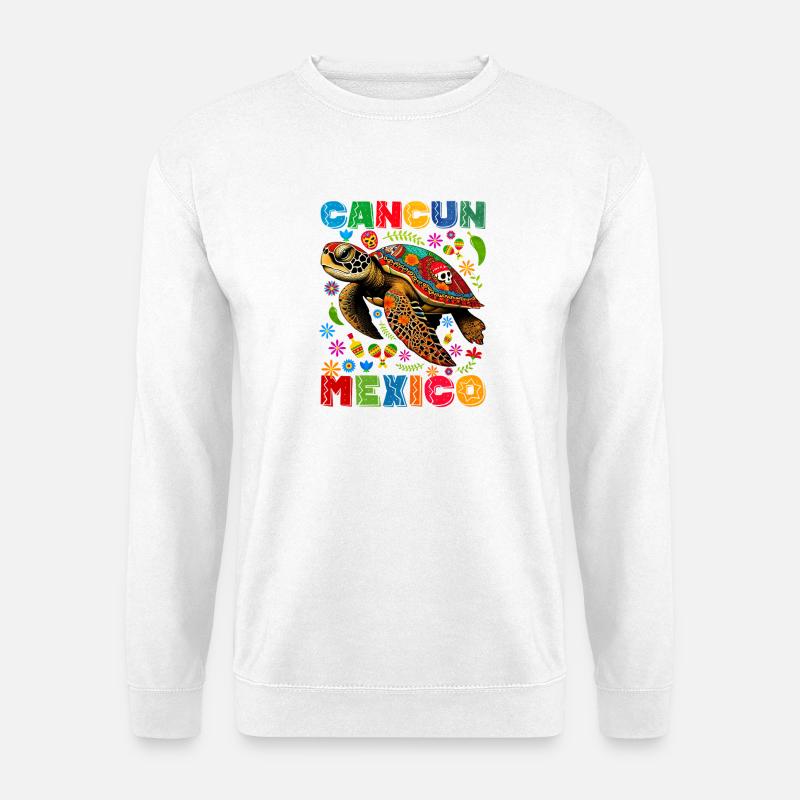 Bunte Schildkröte Cancun Mexiko - Unisex Pullover - Weiß