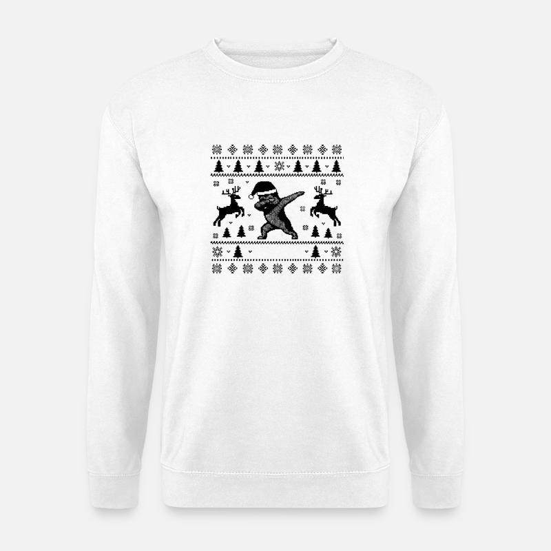 Dabbing German Shepherd Christmas Man - Unisex Sweatshirt - white