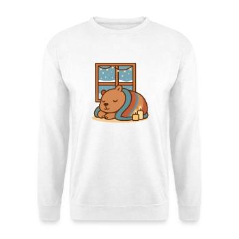Capybara snuggles up in winter - Unisex Sweatshirt - white - Front