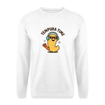 Tempura Time – Lustiger Shrimp mit Kopfhörern - Unisex Pullover - Weiß - Vorne