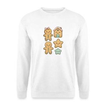 Personnages en pain d'épice﻿ amusants et colorés - Sweat-shirt Unisexe - blanc - Devant