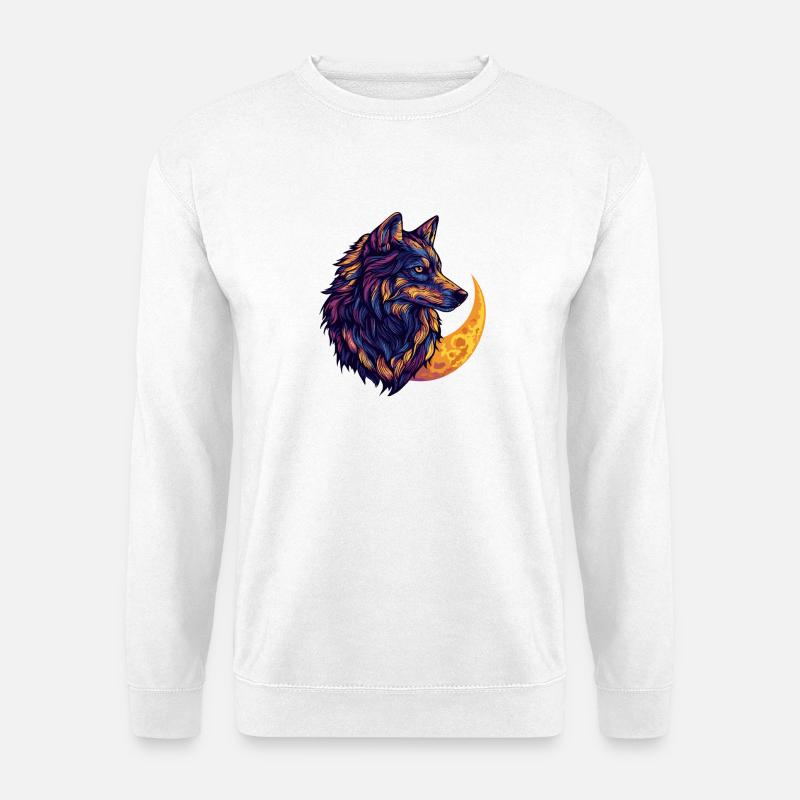 Wolf Mond - Unisex Pullover - Weiß