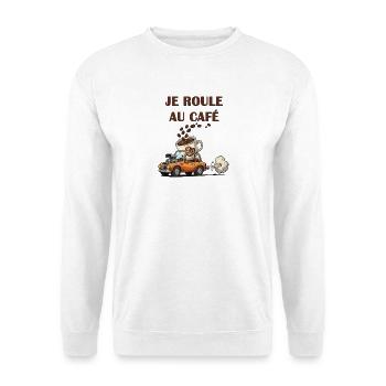 I'm driving at the cartoon car café - Unisex Sweatshirt - white - Front