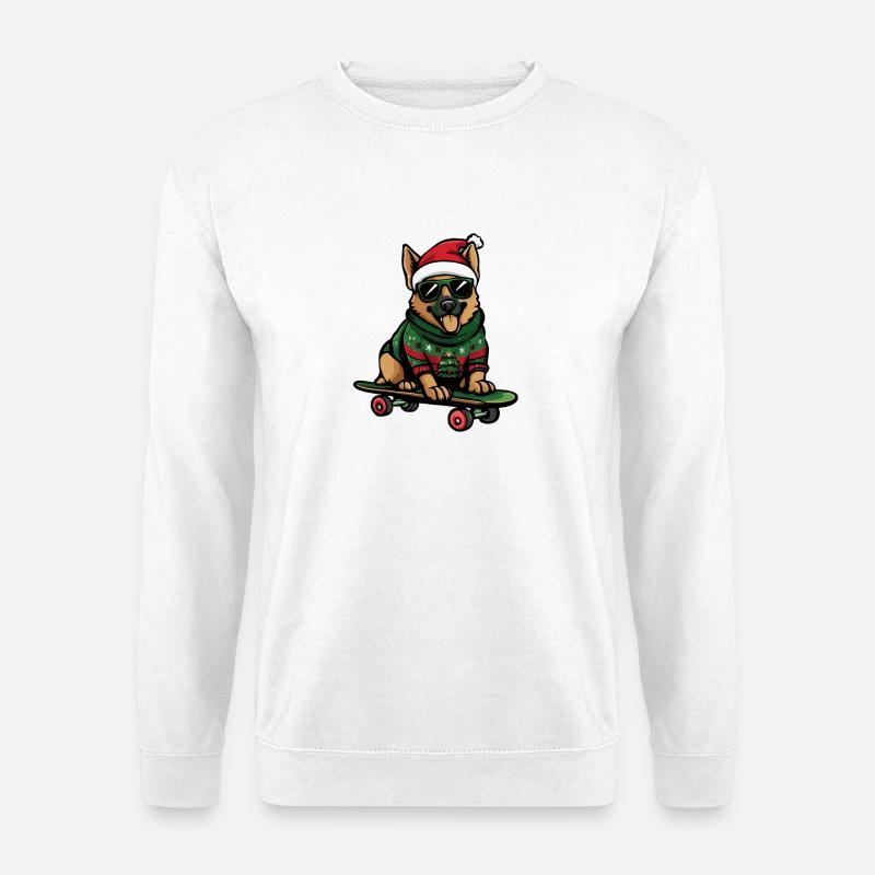 Schäferhund Weihnachten Lustig - Unisex Pullover - Weiß