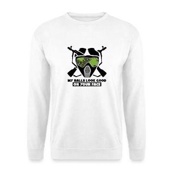 Funny Paintball Design – Aim with Style - Unisex Sweatshirt - white - Front