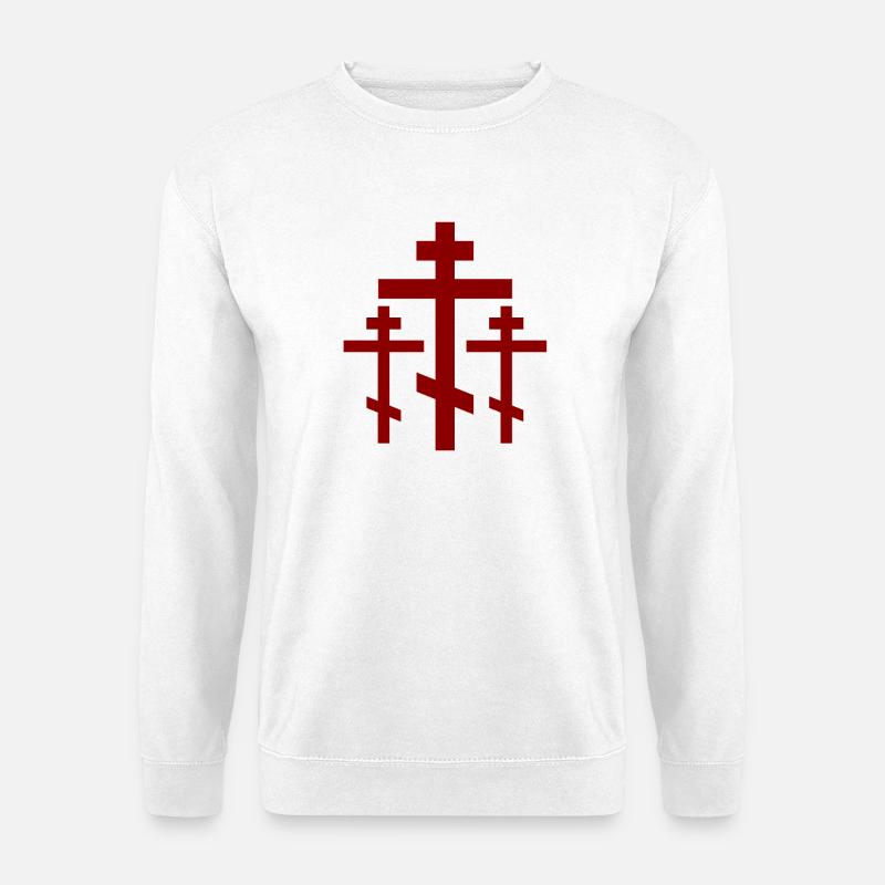 Rote Orthodoxe Kreuzengruppe - Unisex Pullover - Weiß