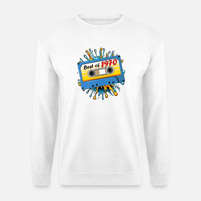 1970 MUSIKKASETTE BEST OF - Unisex Pullover - Weiß