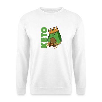 Keto King – Low Carb & High Fat Lifestyle Design - Unisex Sweatshirt - white - Front