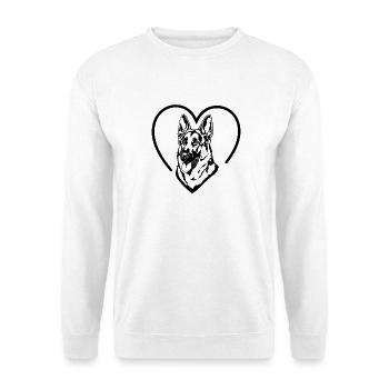 German Shepherd Illustration - Unisex Sweatshirt - white - Front