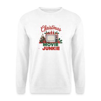 Film de Noël Junkie Nostalgic TV Design - Sweat-shirt Unisexe - blanc - Devant