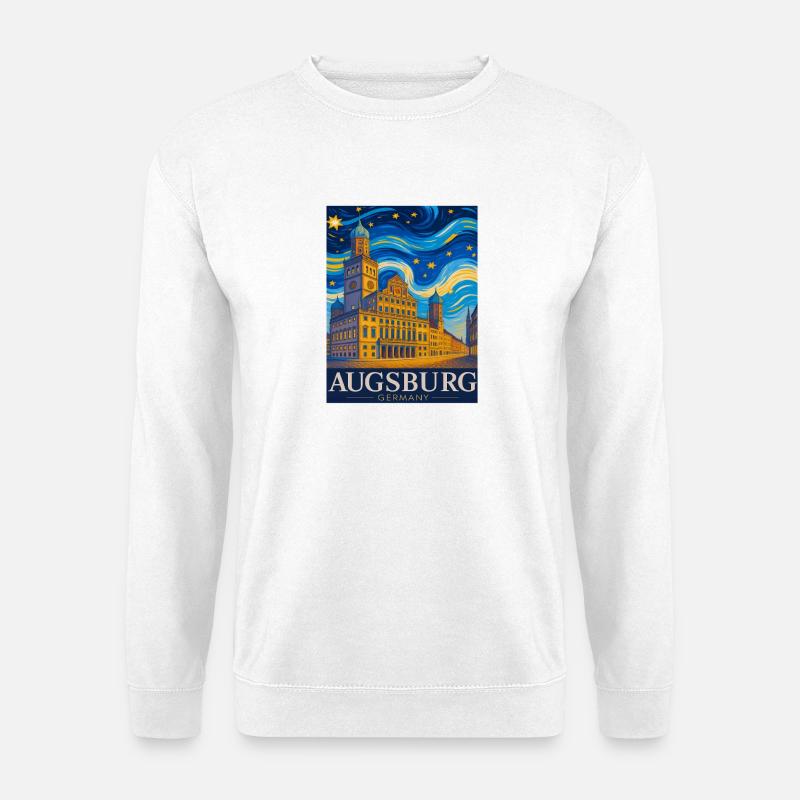 Augsburg Skyline Wirbel - Unisex Pullover - Weiß