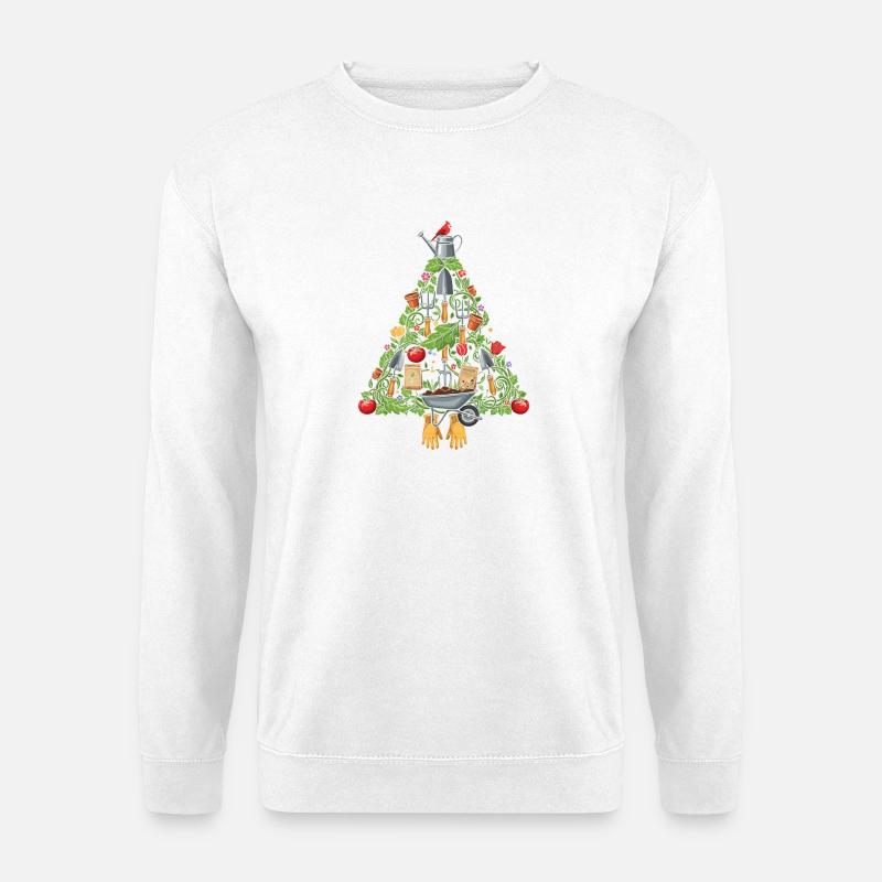 Garden Tool Triangle Design Christmas Tree - Unisex Sweatshirt - white