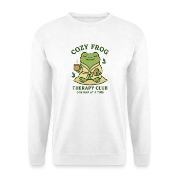 Cozy frog in bathrobe - Unisex Sweatshirt - white - Front