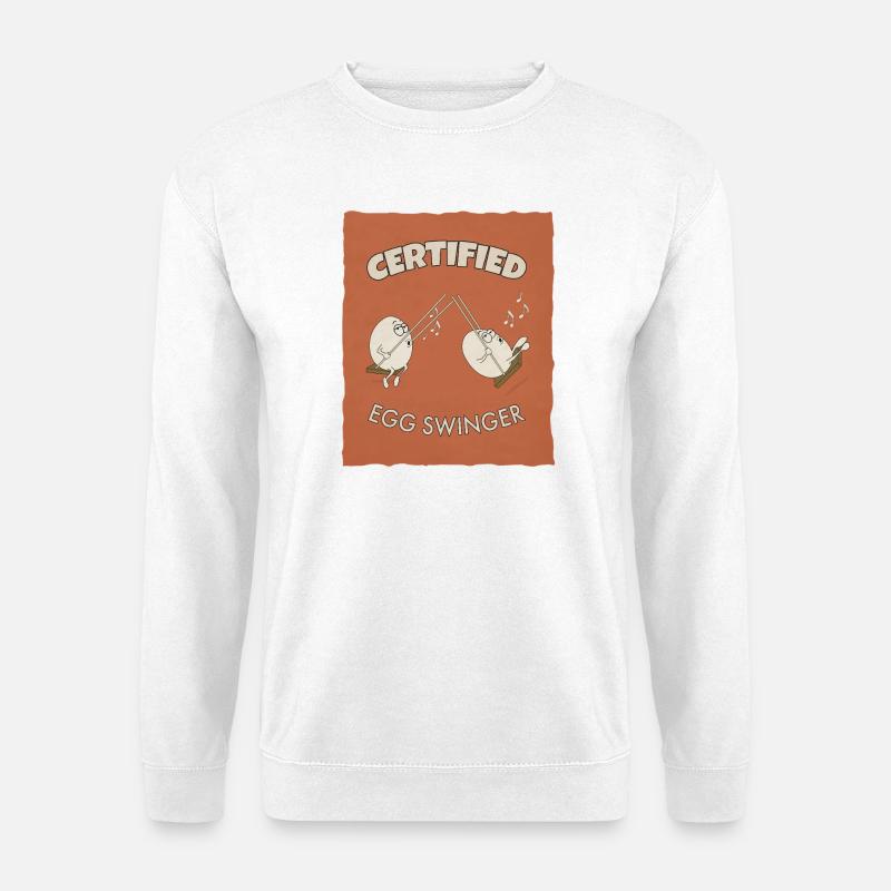 Certified Egg Swinger – Funny Egg Design - Unisex Pullover - Weiß