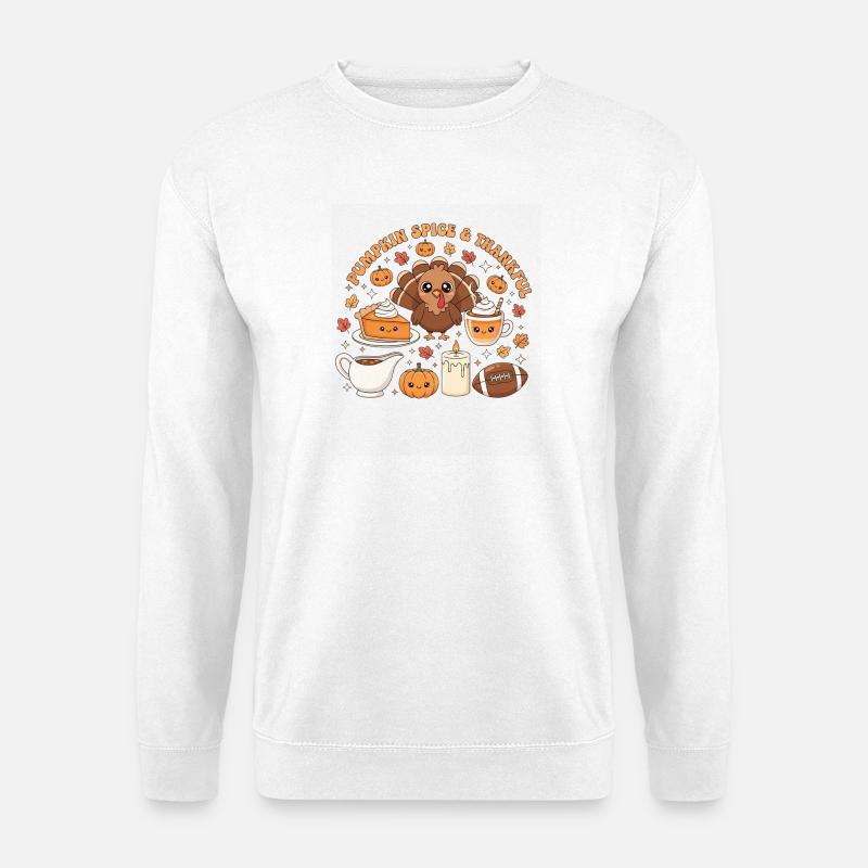 Pumpkin Spice Dankbarer Truthahn - Unisex Pullover - Weiß