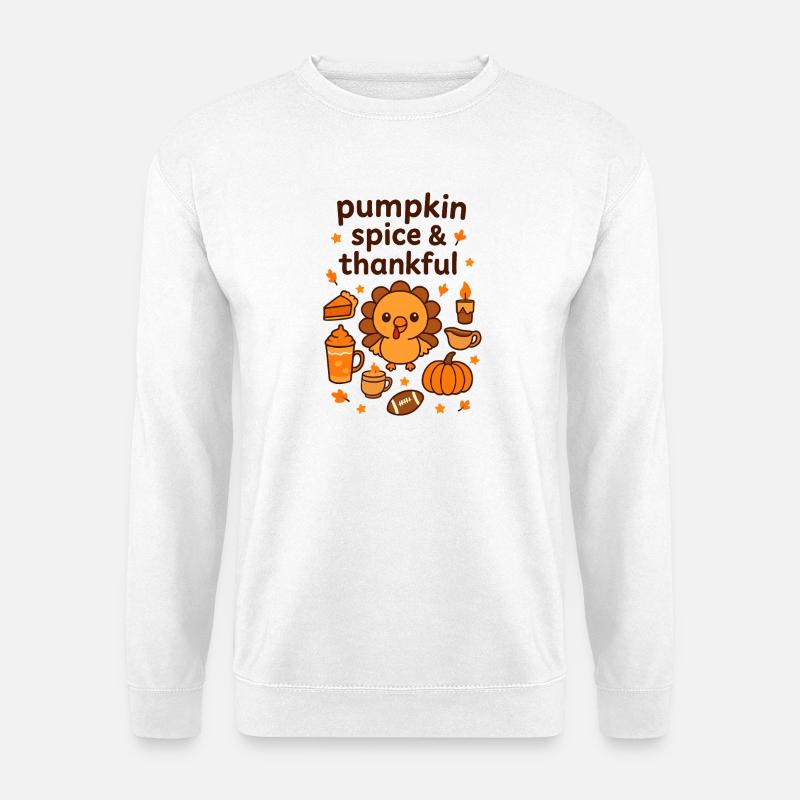 Kürbisgewürz Truthahn Charme - Unisex Pullover - Weiß