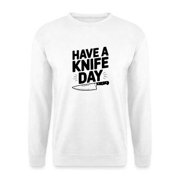 Journée Have a Knife - Sweat-shirt Unisexe - blanc - Devant