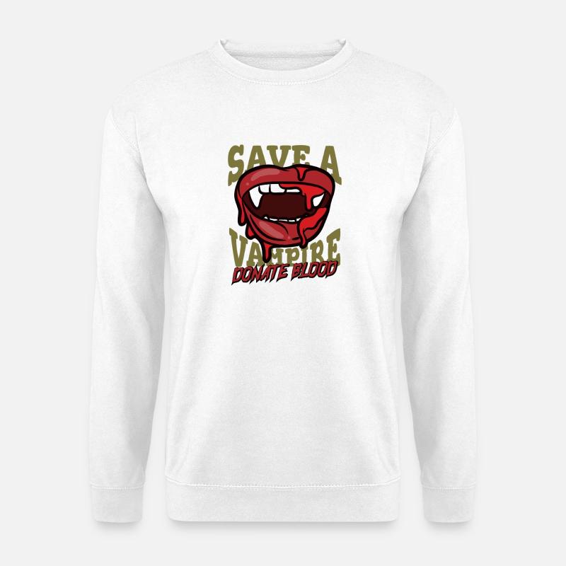 Save a Vampire – Donate Blood - Unisex Sweatshirt - white